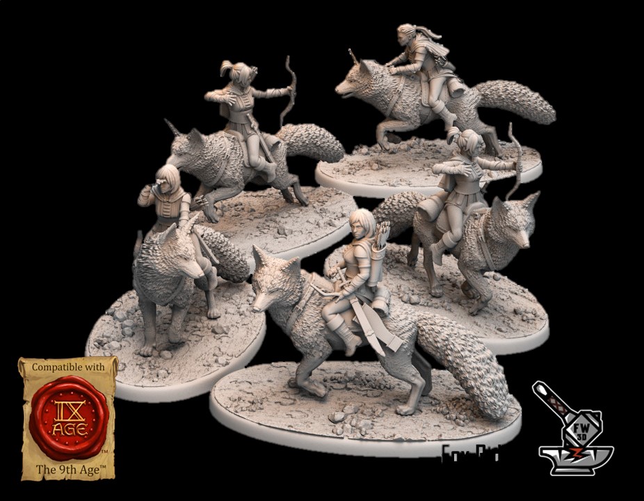 5 Hellesburne Giant Fox Riders