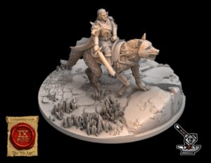 Roi AEDAN monté sur loup (sans socle scénique)