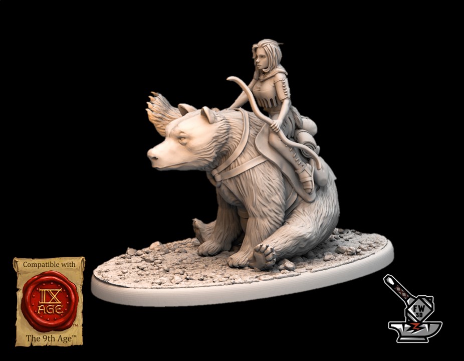 Hrashnarr the Hellesburne Hunter on Fierce Bear