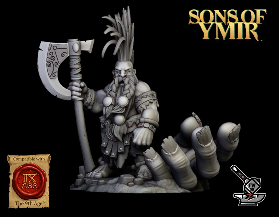 Tueur de géant des Nains d'Ymir avec socle scénique - Image 2