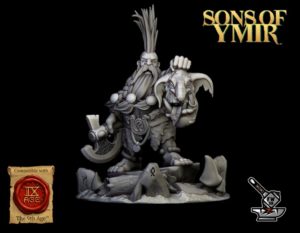 Tueur de trolls des Nains d'Ymir avec socle scénique
