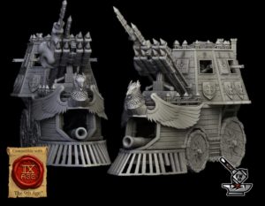 Steam Tank avec voley gun et lance-missiles (The Iron Opinicus)