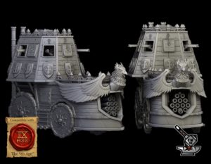 Steam Tank avec Voley Gun et 9 figurines (The Iron Opinicus)