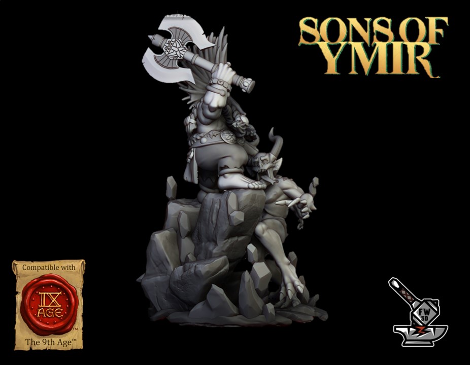 Tueur de démon des Nains d'Ymir avec socle scénique - Image 2