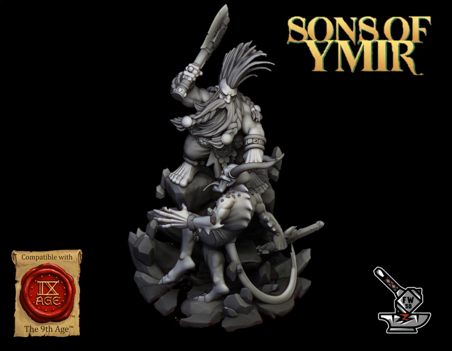 Tueur de démon des Nains d'Ymir avec socle scénique - Image 3