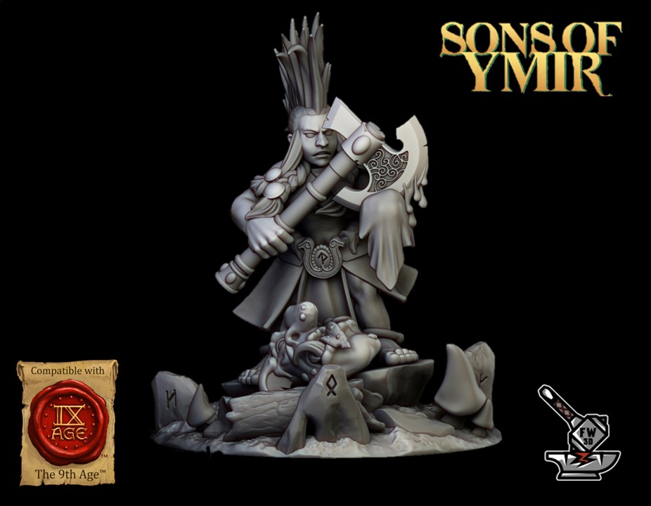 Tueuse de trolls des Nains d'Ymir 2 with stage base