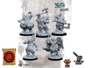 5 DEATH GOLEMS avec gravures de socle