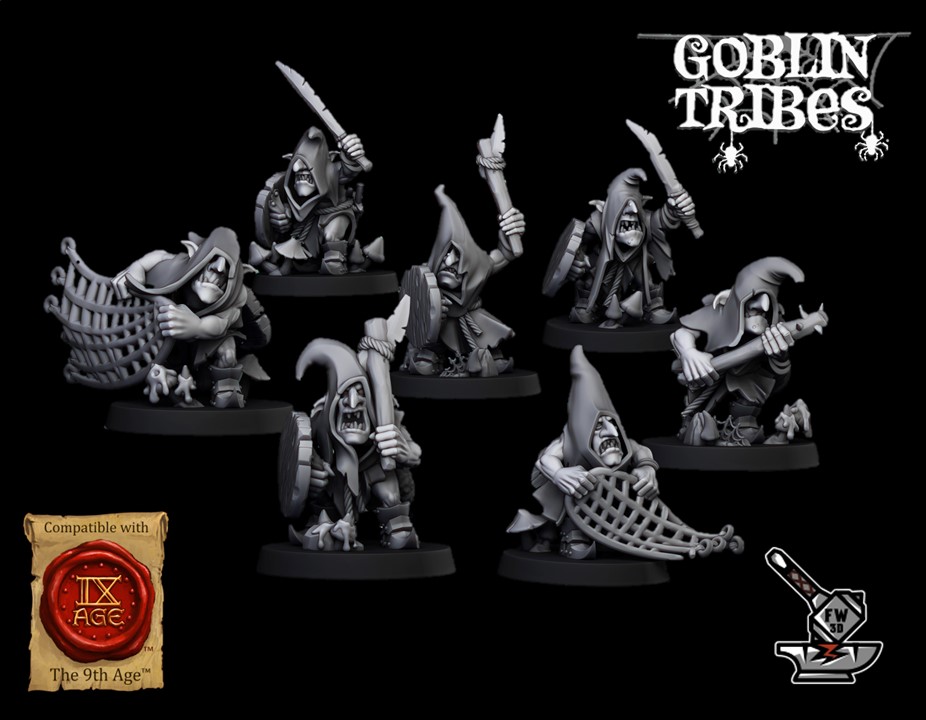 20 Goblins with base weapons