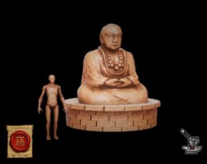Statue de Buddha sur socle