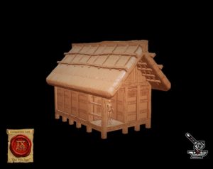 Hut, chaumière japonaise sur pilotis