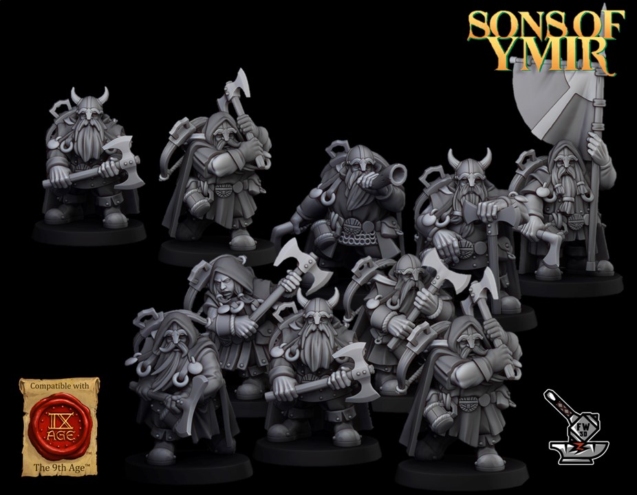 10 Dwarven rangers with EMC two-handed axes