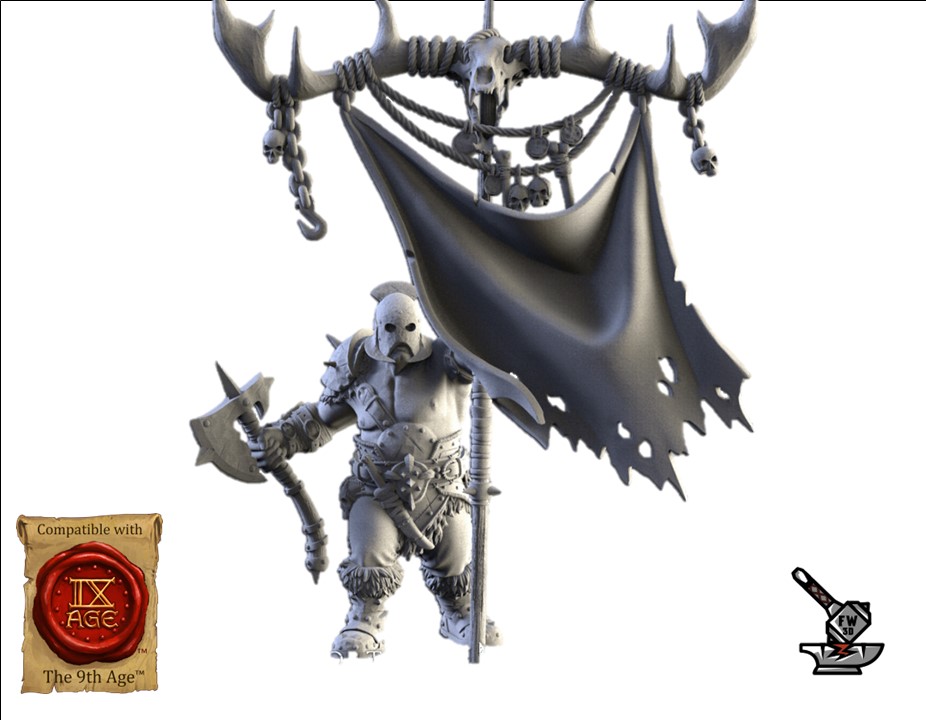 Khan Ogre with large banner (avec toutes les options d'armes)