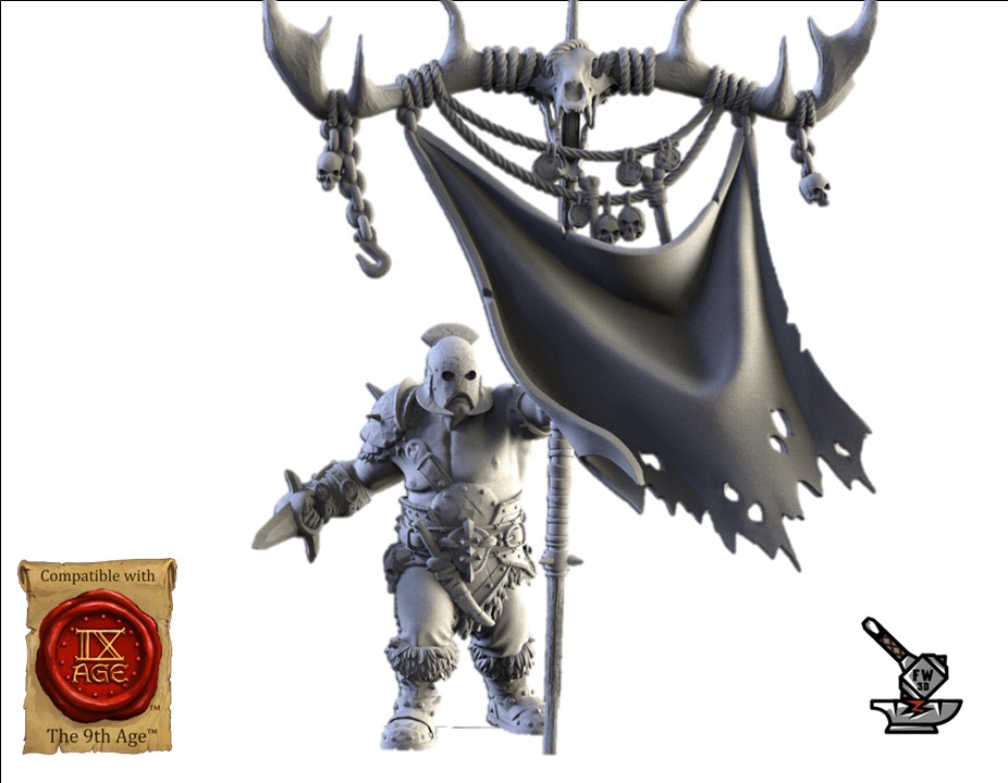 Khan Ogre with large banner (avec toutes les options d'armes) - Image 2