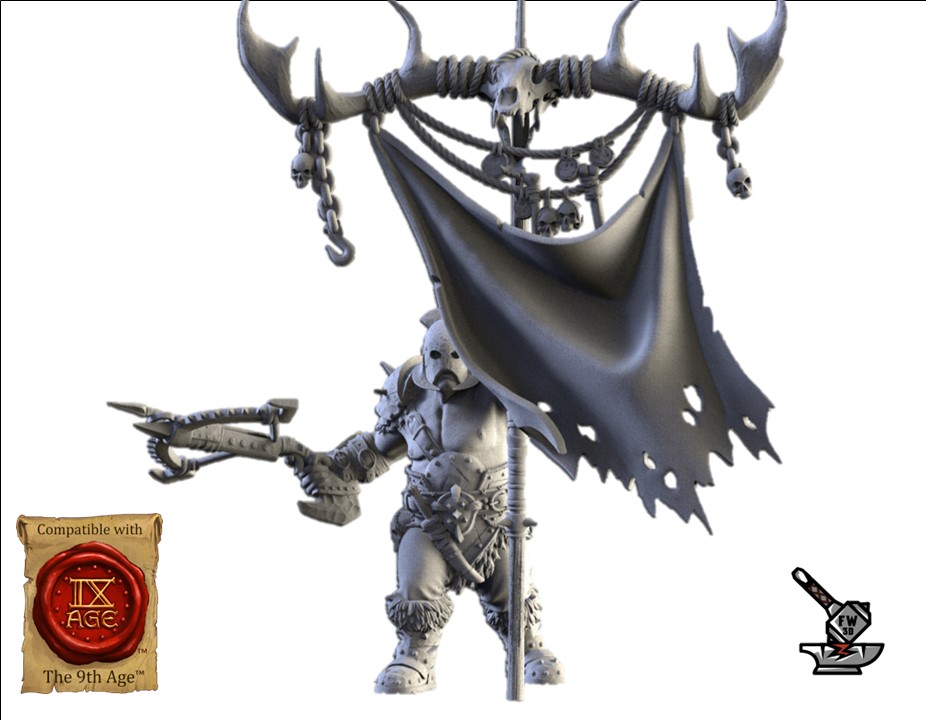 Khan Ogre with large banner (avec toutes les options d'armes) - Image 3