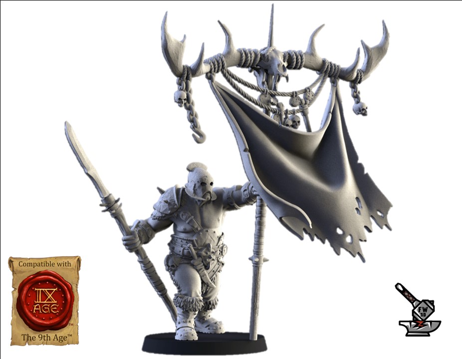 Khan Ogre with large banner (avec toutes les options d'armes) - Image 4