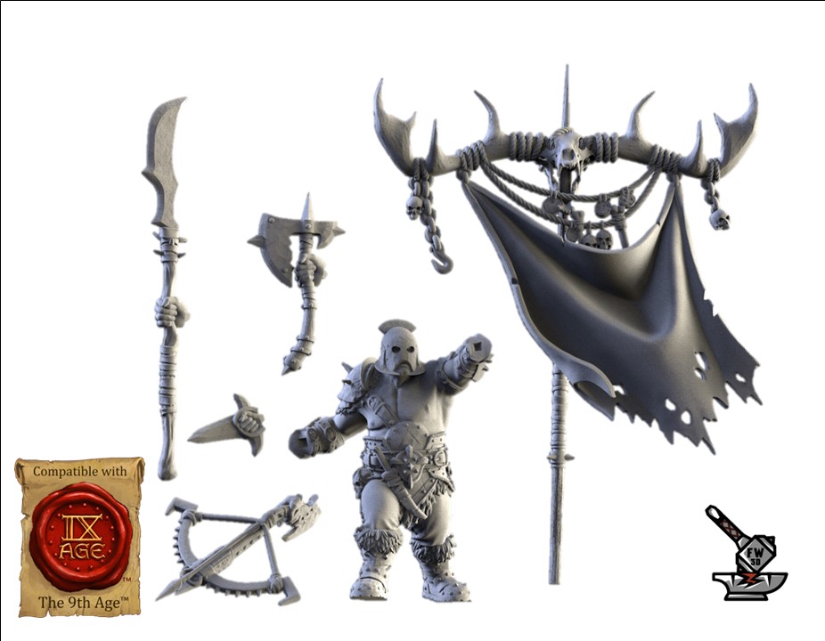 Khan Ogre with large banner (avec toutes les options d'armes) - Image 5