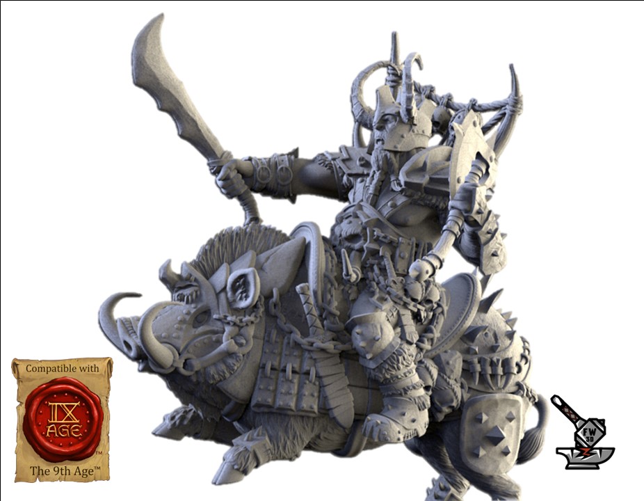 Mounted Ogre Khan (avec toutes les options d'armes)
