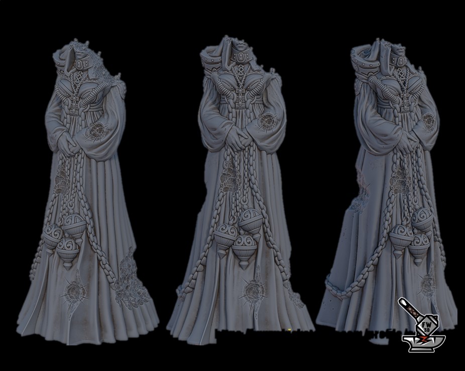 Statue 3: Acolyte, endommagée
