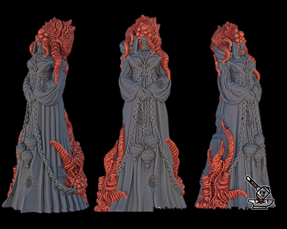 Statue 3: Acolyte, damaged and infected