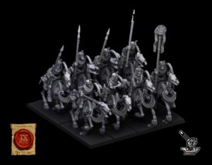 10 lanciers cavaliers squelettes des nécropoles avec boucliers et EMC