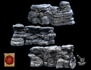 Kit de 3 gros rochers abruptes