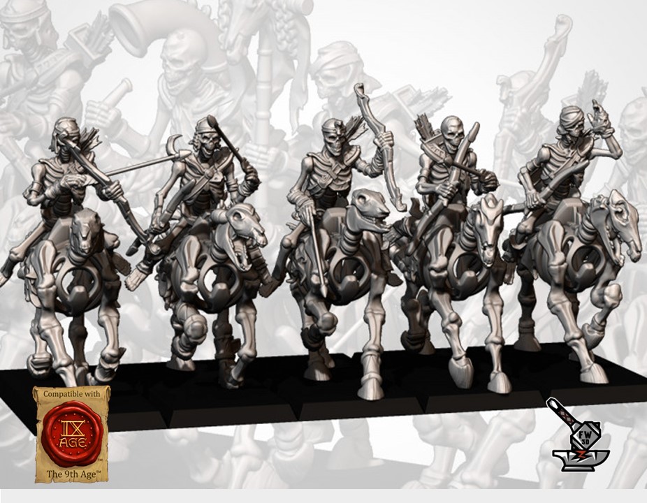 5 Cavaliers squelettes avec arcs – Image 2