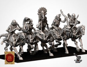 5 Cavaliers squelettes avec arcs