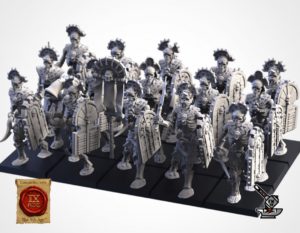 10 Gardiens des sables avec épées et boucliers