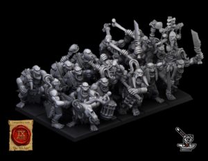 10 Guerriers Orcs des cavernes avec armes et boucliers