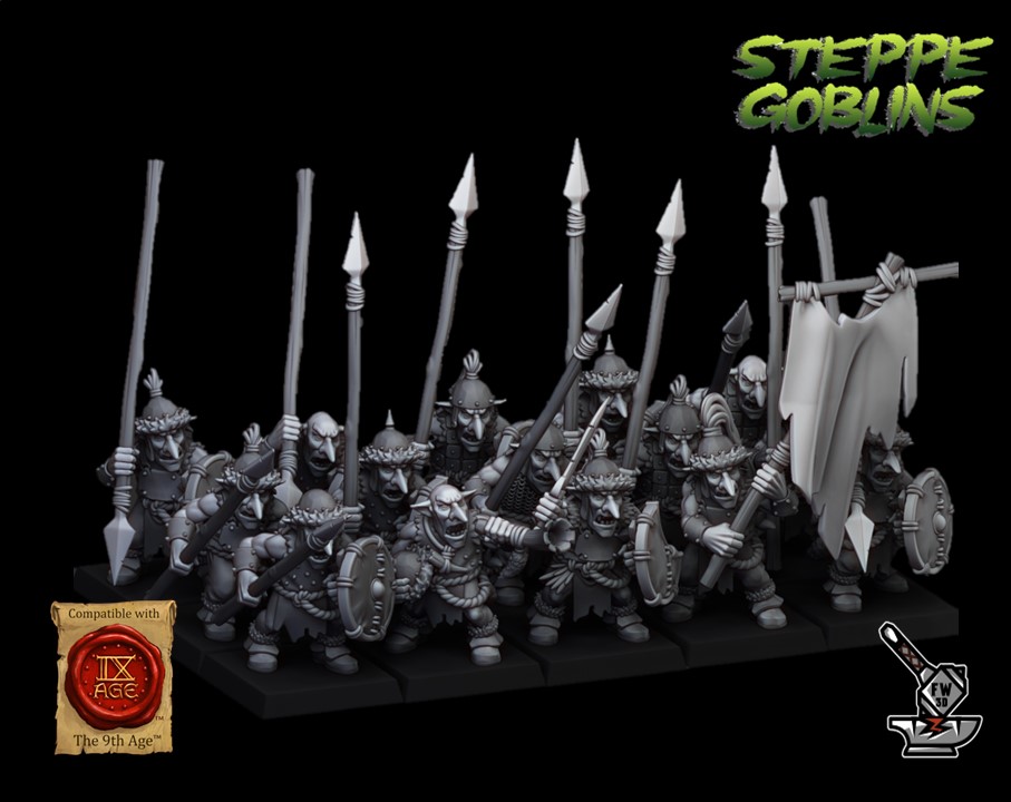 10 Steppe Goblin Spearmen
