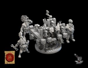 Lanceuse de haches de l'Empire Nain et ses servants