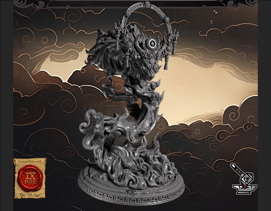 Dragon des ombres des Tigerfolk avec socle