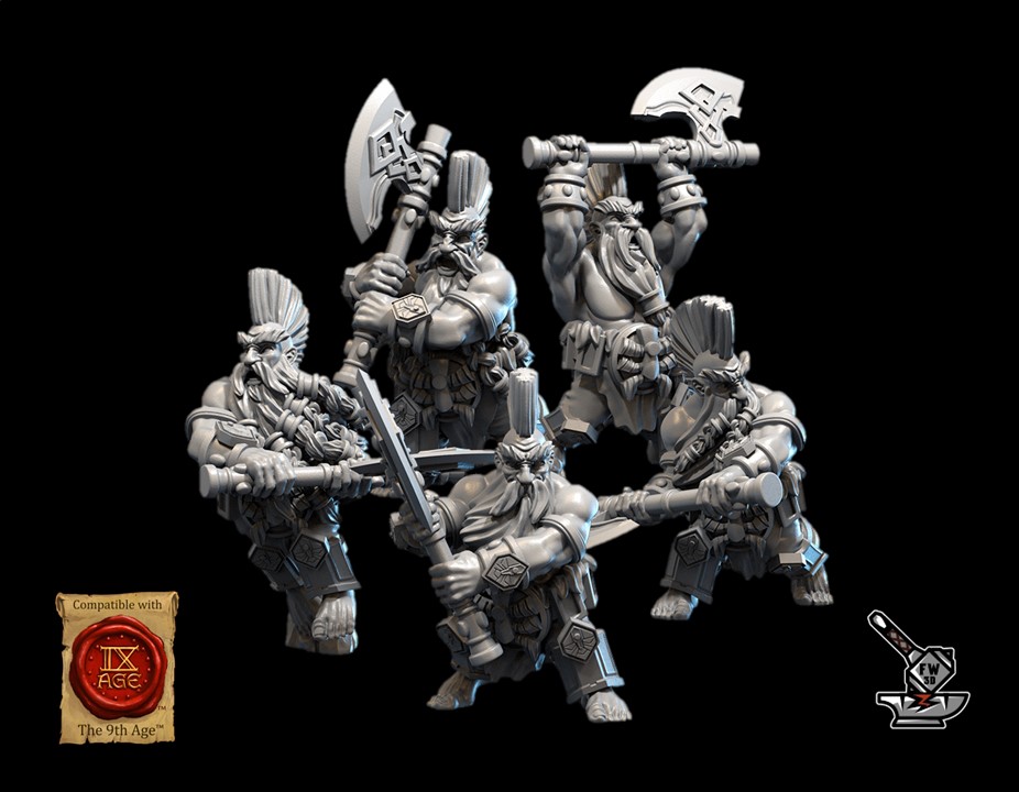 5 tueurs de dragons Nain de l'Empire Nain