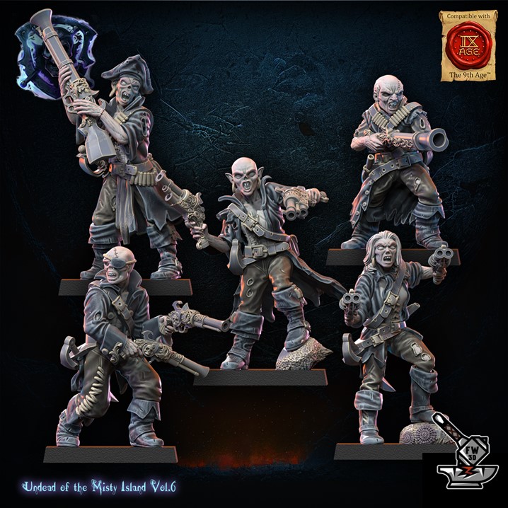 5 pirates mort-vivants pack 2