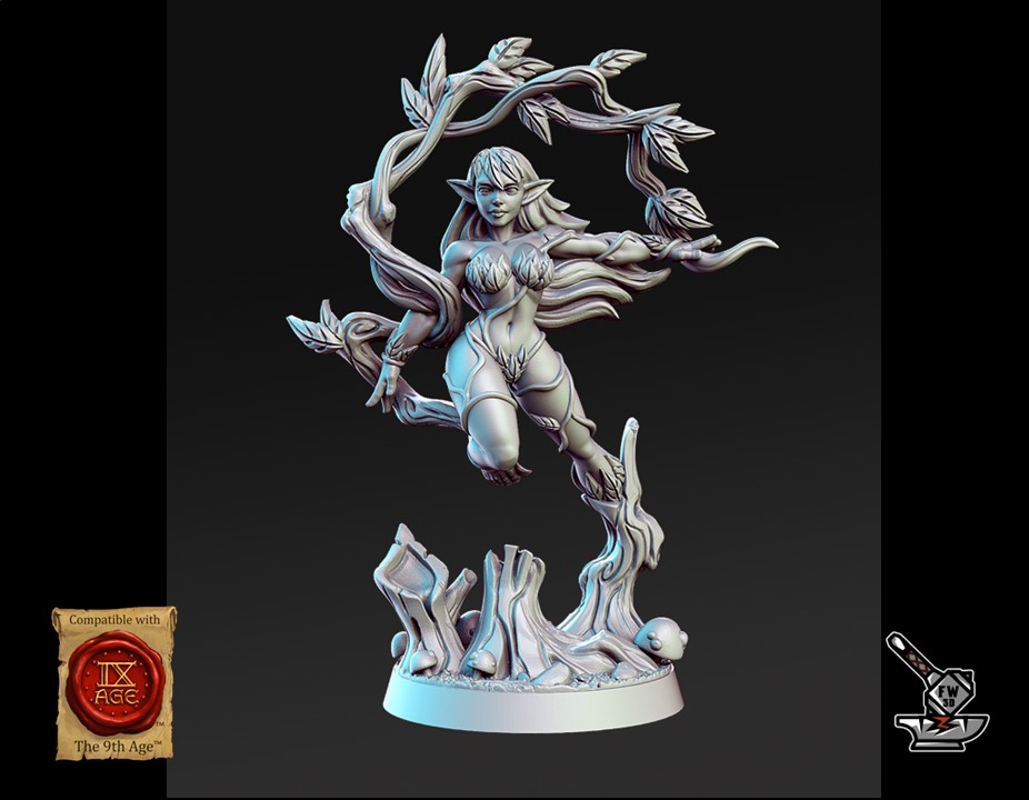 Alura, esprit des forêts, avec socle décoré