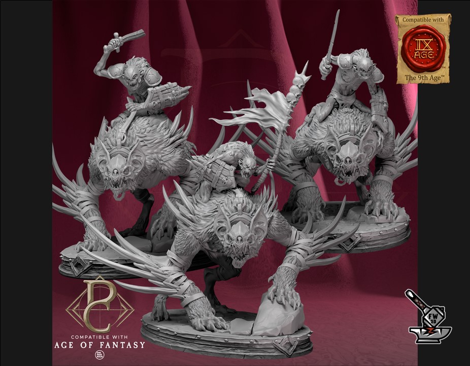 3 Death Stalker avec socles ovales décorés