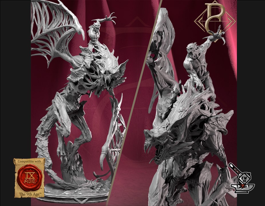 Seigneur Ghoul sur dragon zombie, et son socle décoré – Image 2