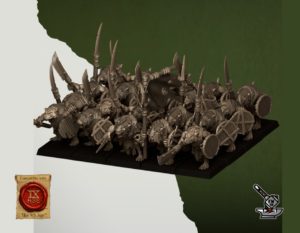 10 Rats d'égouts avec lances et boucliers