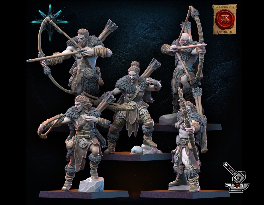 5 Human warriors from dark gods (front row) - Image 2