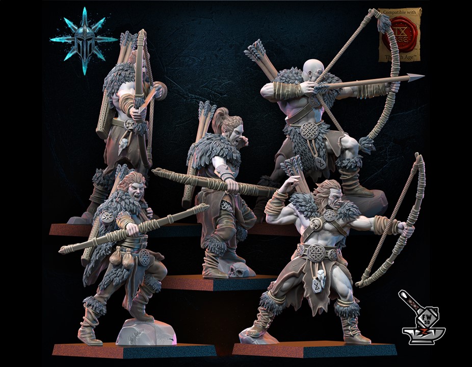 5 Human warriors from dark gods (front row) - Image 3