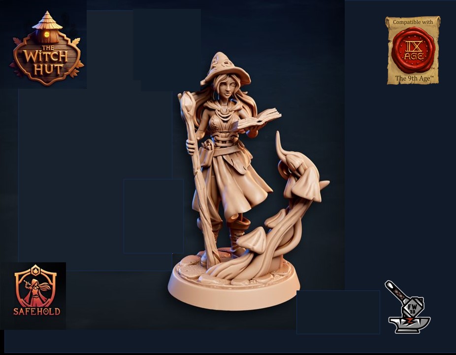 Sorcière avec sceptre et socle