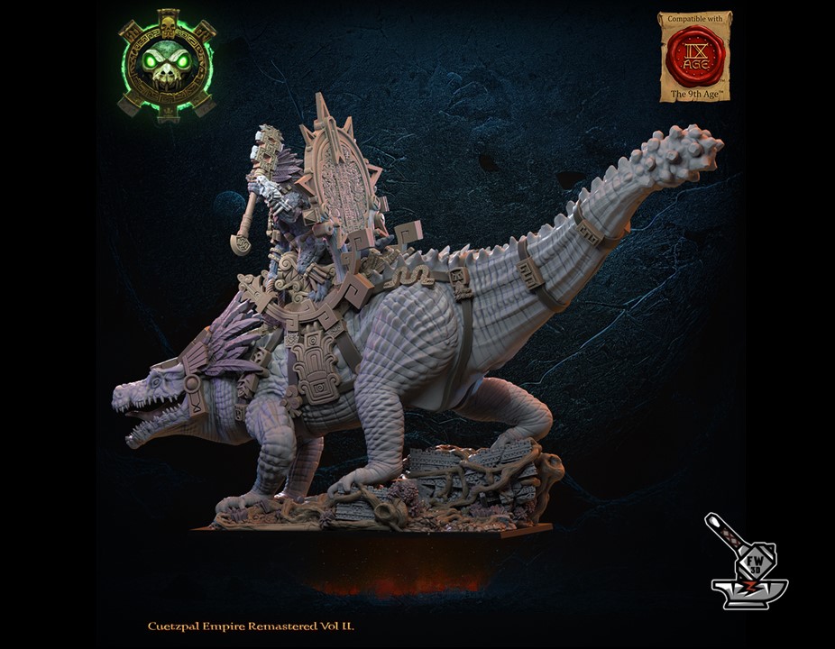 Héroïne Cipactli Homme-Lézard sur Crocbig de l'Empire Cuetzpal – Image 5
