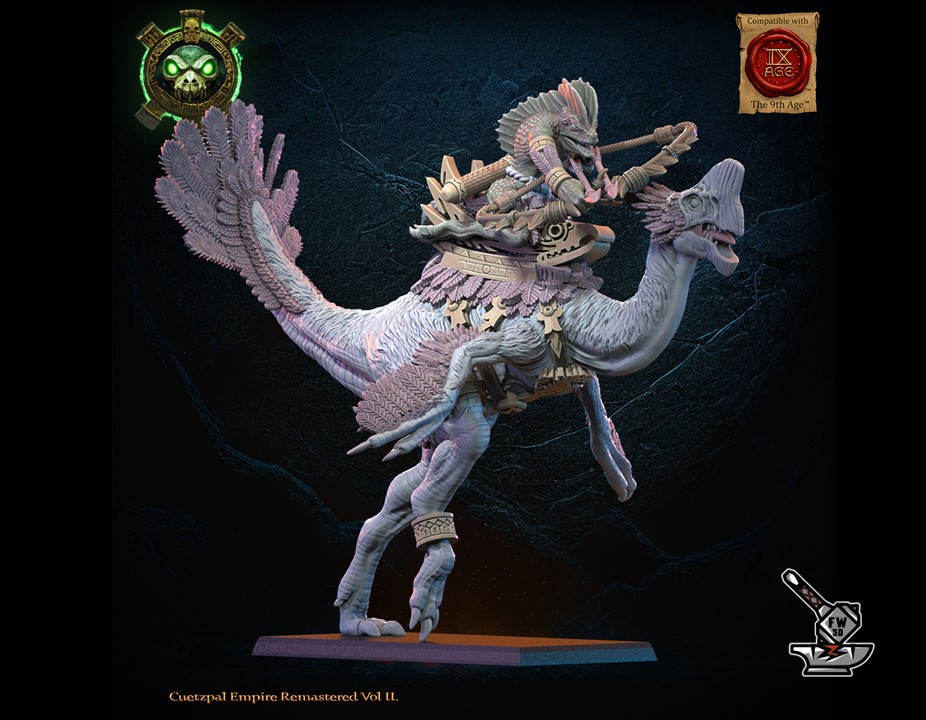 Héro Homme-Lézard monté avec arc de l'Empire Cuetzpal