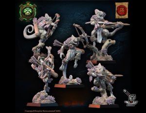 5 Archers Caméléon Homme-Lézard de l'Empire Cuetzpal (rang arrière)