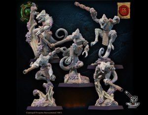 5 Caméléon Homme-Lézard de l'Empire Cuetzpal avec sarbacanes (rang arrière)