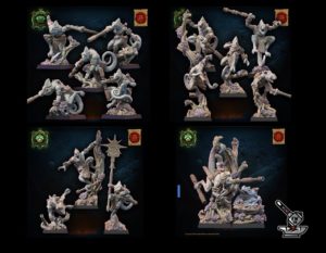 Héro Caméléon+ État-major des Caméléons+10 caméléons Homme-Lézards de l'Empire Cuetzpal avec sarbacanes