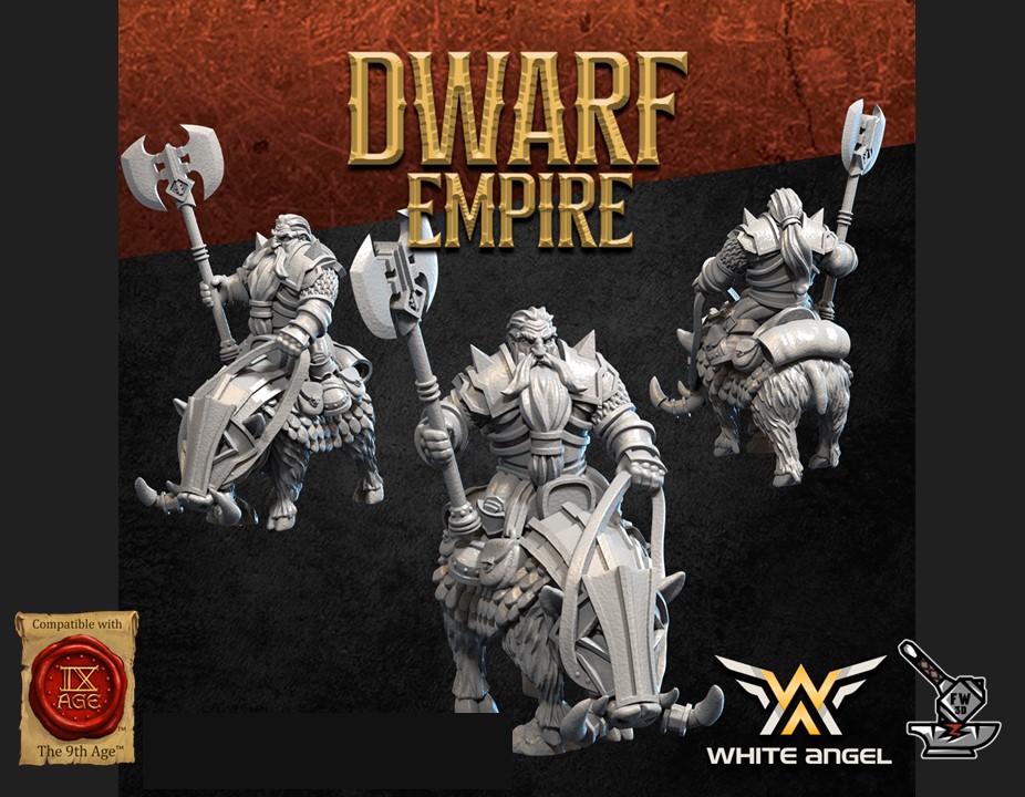 5 cavaliers de l'Empire Nain sur sangliers - Image 2