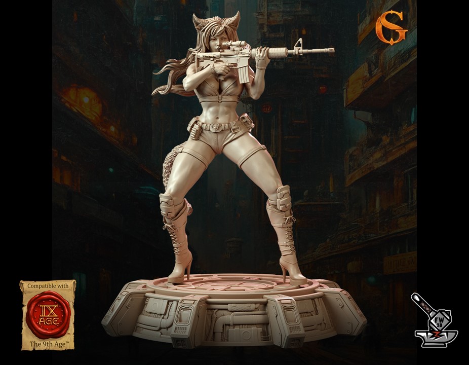Neko Canona, Catgirl avec socle