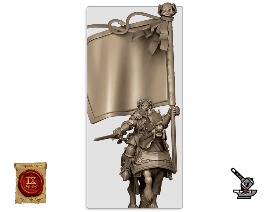 Lord of the Sunland mounted with great banner