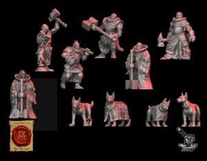 6 prêtre-guerriers et 4 chiens de guerre de l'Inquisition